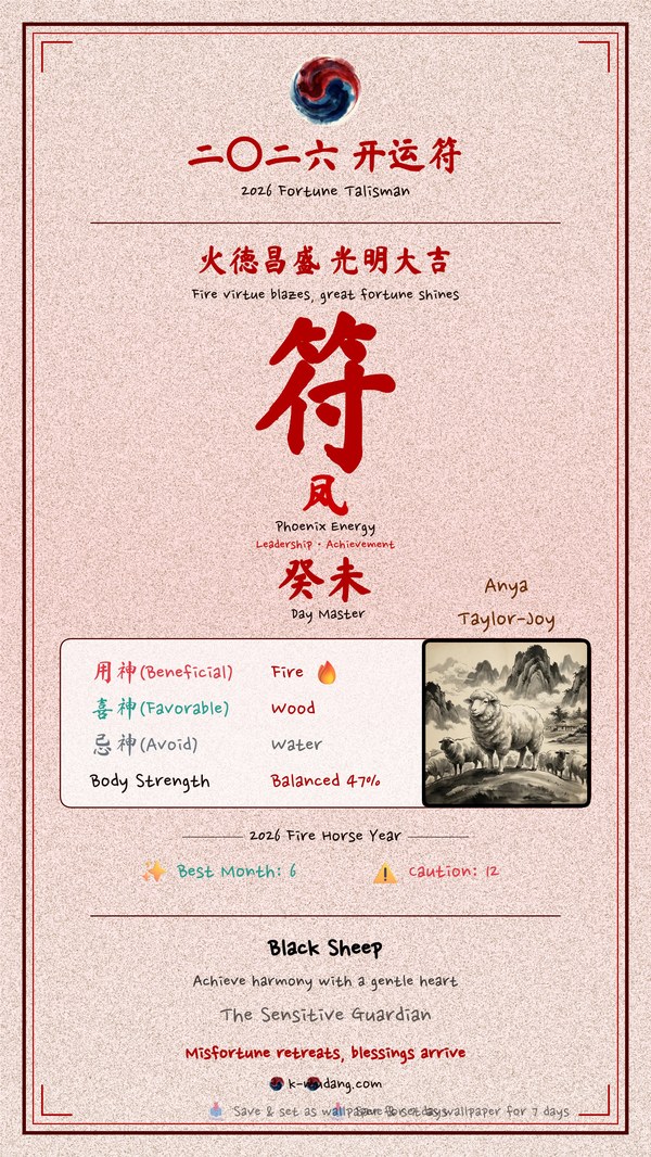 Anya Taylor-Joy 수호 부적 — K-무당