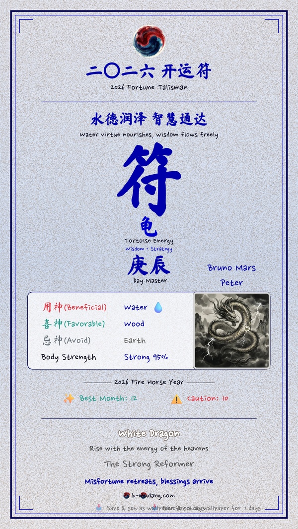 브루노 마스 수호 부적 — K-무당