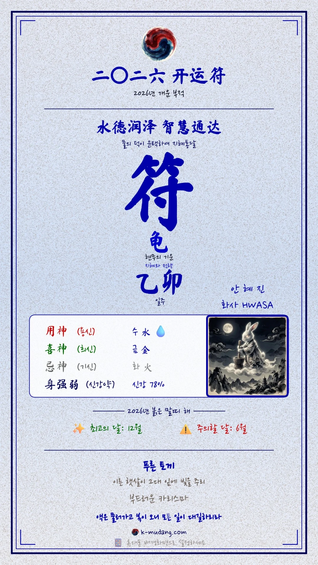 화사 수호 부적 — K-무당