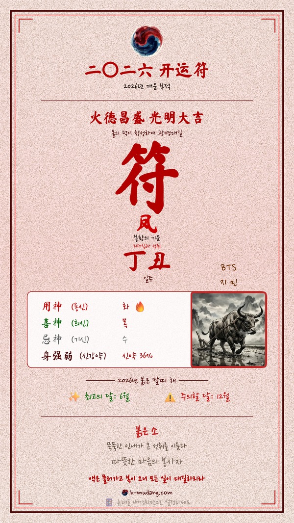 박지민 수호 부적 — K-무당