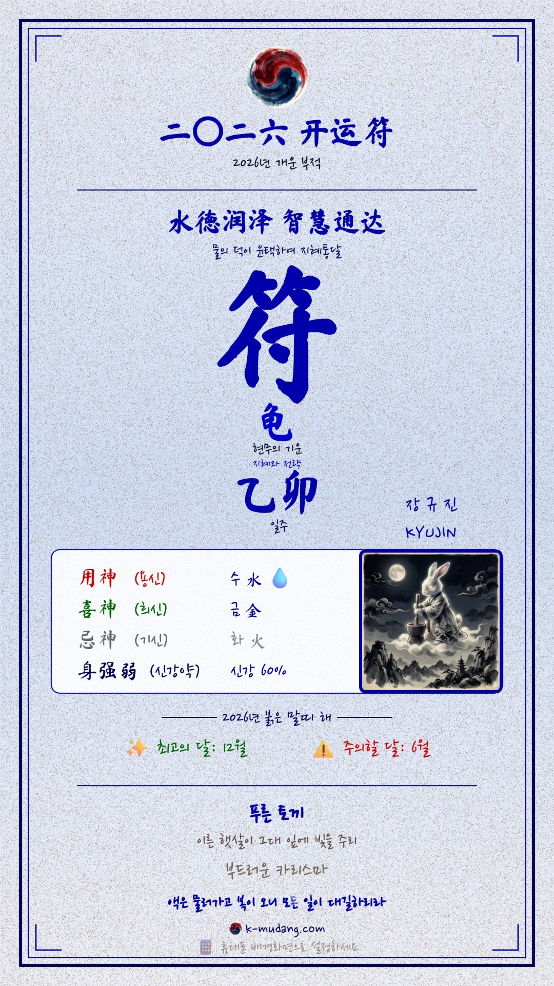 규진 수호 부적(符) — K-무당