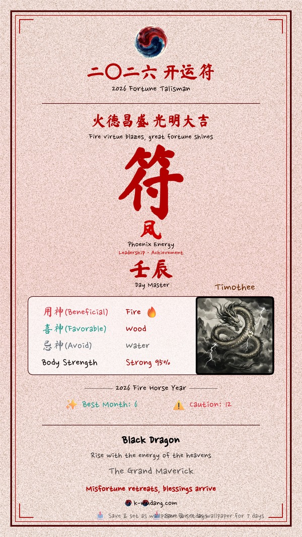 Timothée Chalamet 수호 부적 — K-무당