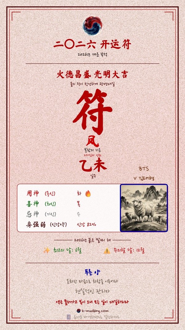 김태형 수호 부적 — K-무당